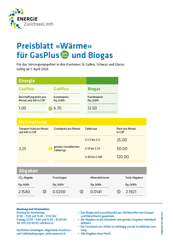 Preisliste 2026 Waerme